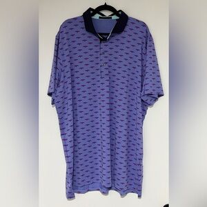 Greyson Men’s Periwinkle Osprey Print Short Sleeve Golf Polo Size XXL NWOT